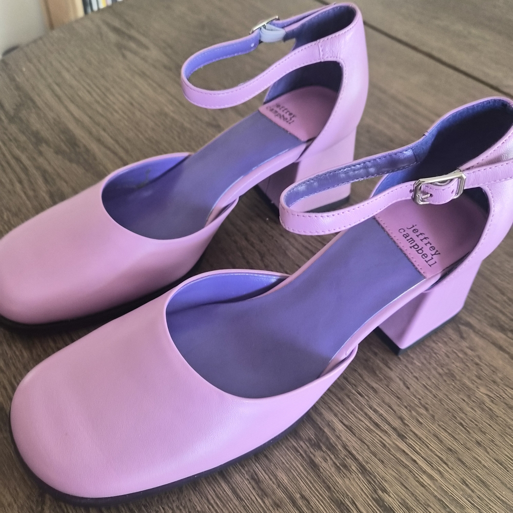 Jeffrey Campbell Purple Block Heel Shoes - Picture 2 of 6
